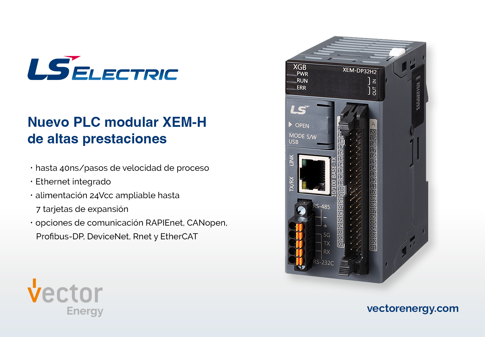 Nueva gama de PLC modular de altas prestaciones XEM-H de LS Electric