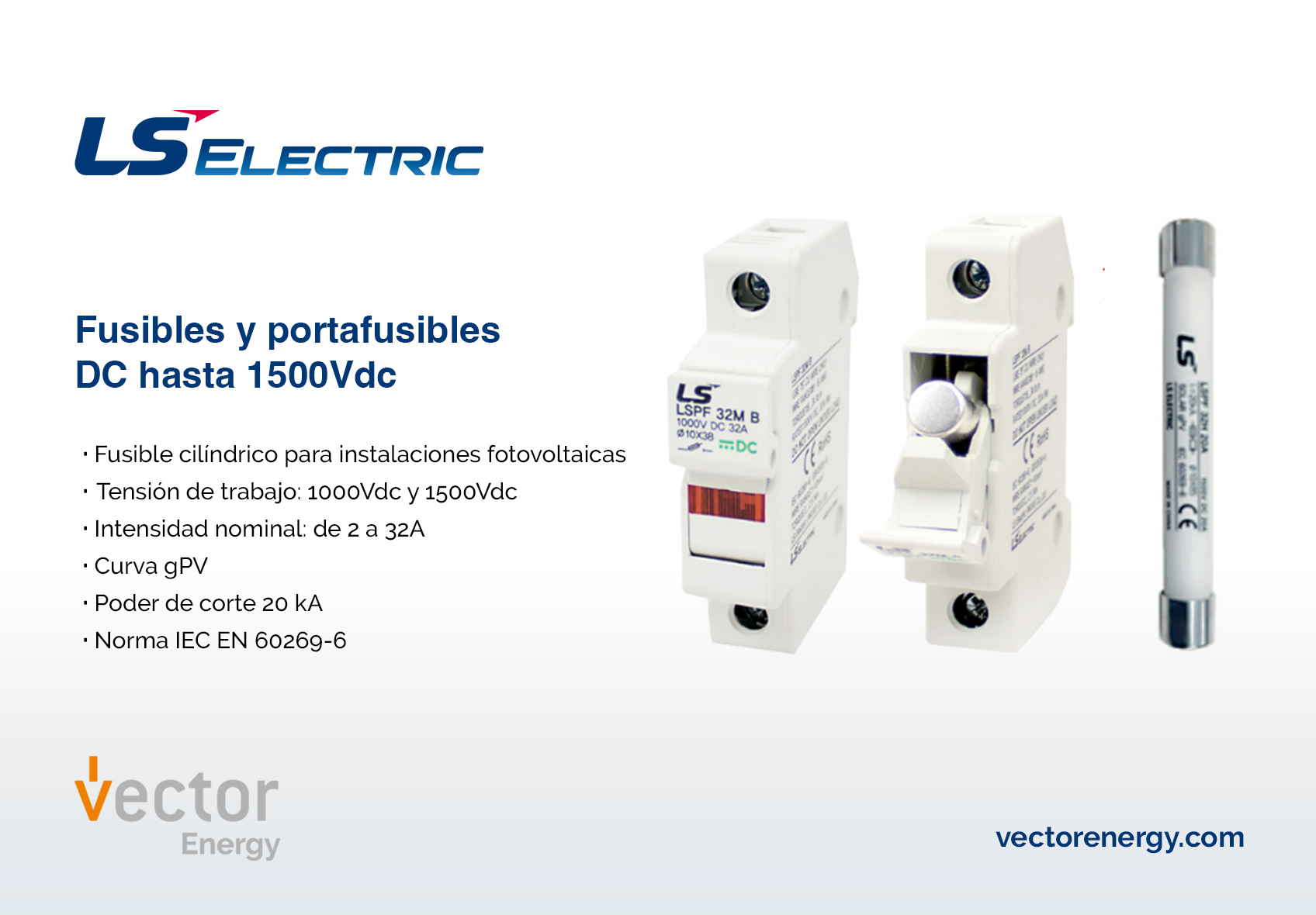 Fusibles y portafusibles DC hasta 1500Vdc de LS Electric