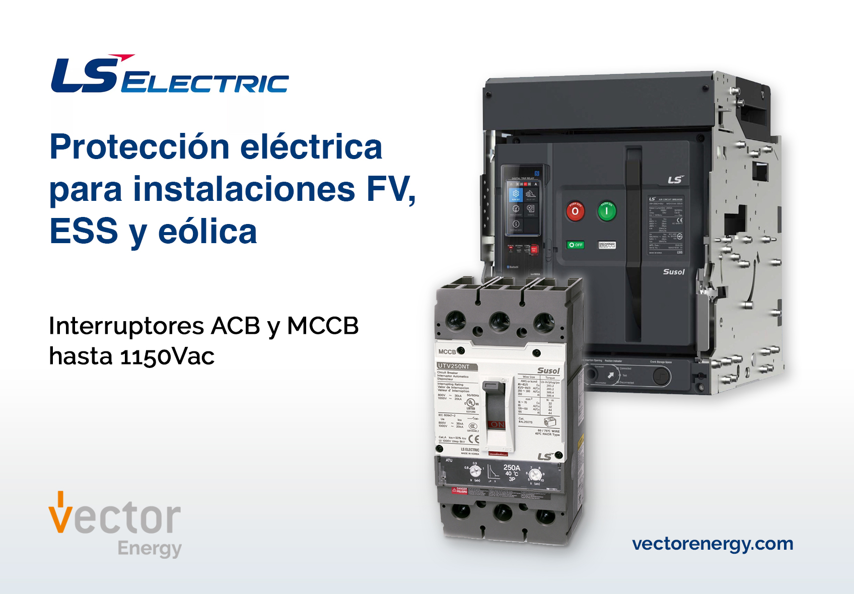 Protección eléctrica hasta 1150Vac de LS Electric para fotovoltaica